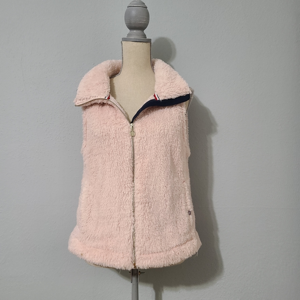 Tommy‎ Hilfiger Faux Fur Zip Up Vest Size Medium NWT